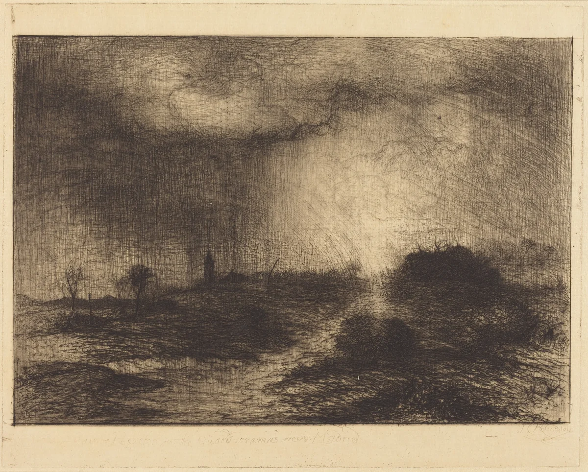 October Rain: Posuclos in the Guardarramas, Near Madrid by Sir John Charles Robinson, print, 1876