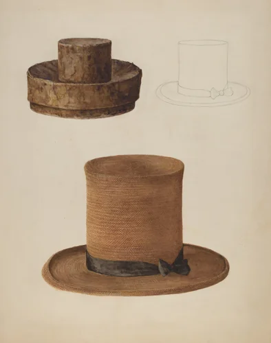 Man's Straw Hat by Stella Mosher, index of american design, 1935-1942