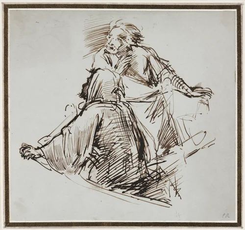 Two Male Figures by George Richmond, drawing, 1824-1834