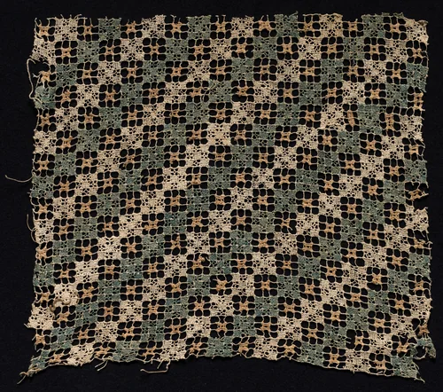 Fragment with Repeated Square Pattern by Unknown, textile, 1500-1699