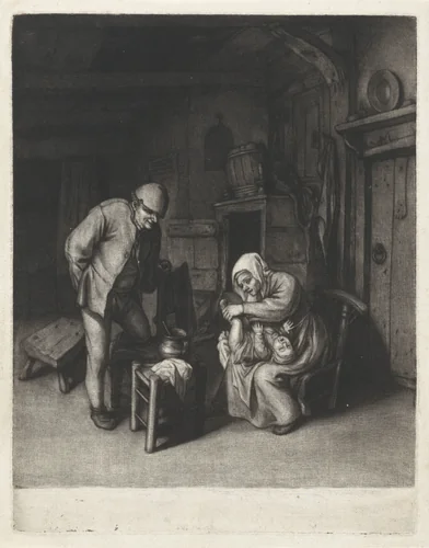 Boerengezin by Jacob Gole, print, 1670-1724
