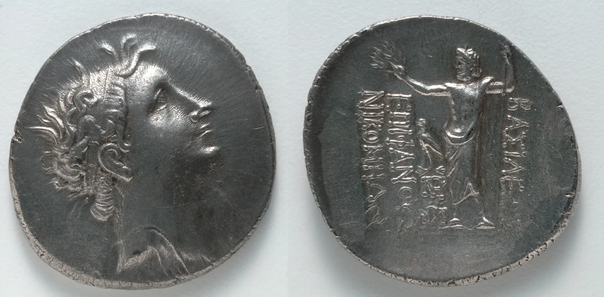 Tetradrachm: Head of Nicomedes II (obverse); Zeus (reverse) by Unknown, metalwork, -149--120