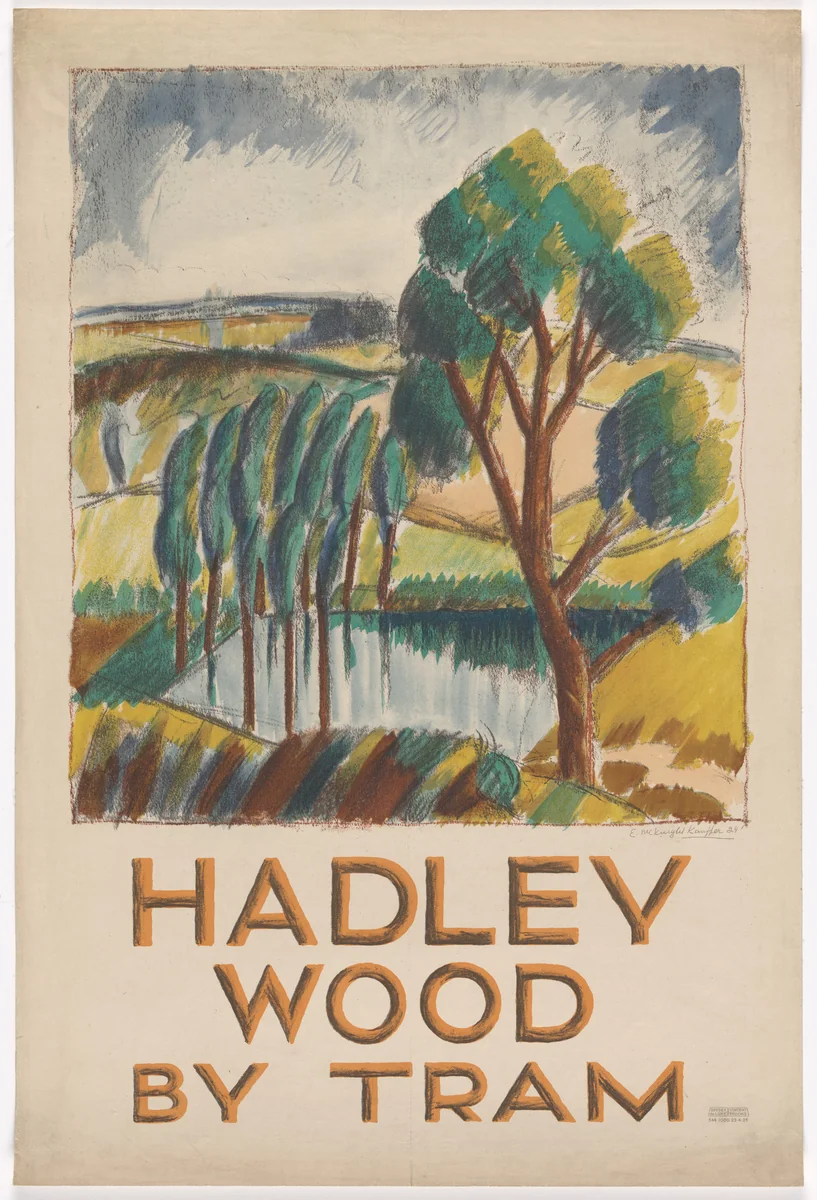 Hadley Wood by Tram by E. McKnight Kauffer, design, 1924