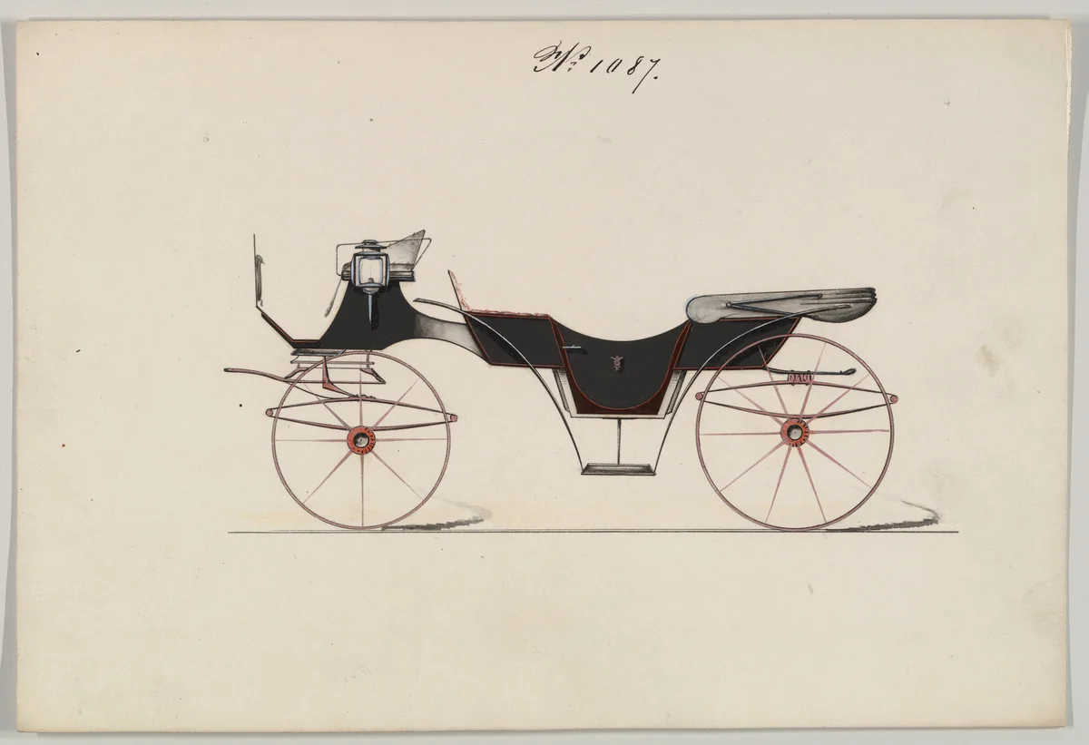 Design for Vis-à-vis, no. 1087 by Brewster & Co., drawing, 1850-1870