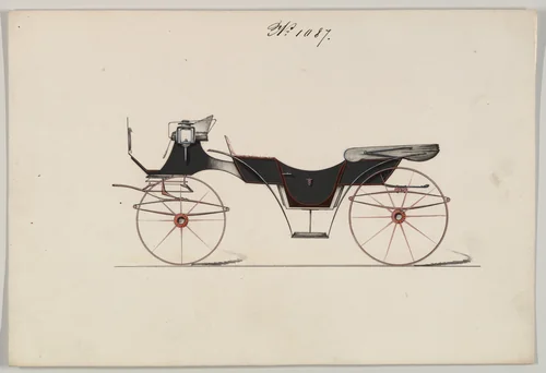 Design for Vis-à-vis, no. 1087 by Brewster & Co., drawing, 1850-1870