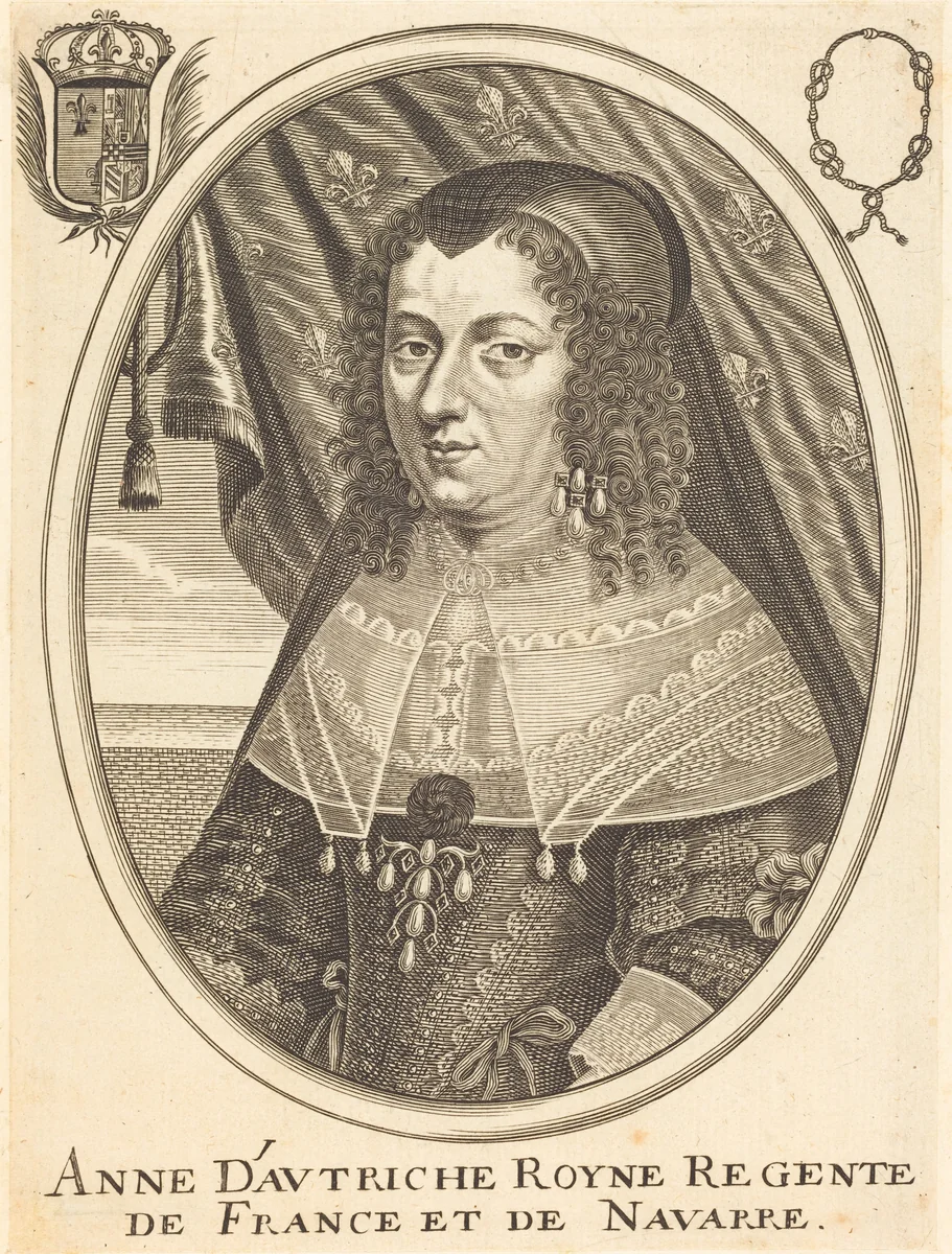 Anne of Austria by Balthasar Moncornet, print, 1600-1668