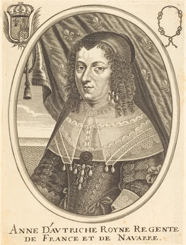 Anne of Austria by Balthasar Moncornet, print, 1600-1668