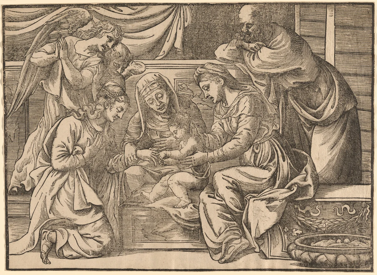 The Mystic Marriage of Saint Catherine by Nicolò Boldrini, print, 1535-1545