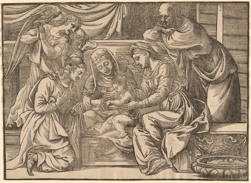 The Mystic Marriage of Saint Catherine by Nicolò Boldrini, print, 1535-1545