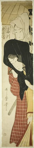 The Courtesan Umegawa and Chubei from the Courier Service (Umegawa, Chubei) by Kitagawa Utamaro (喜多川歌麿), print, 1792-1802