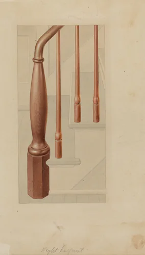 Newel Post by American 20th Century, index of american design, 1935-1942