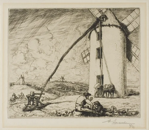 Le Moulin des Chapelles by Louis Auguste Lepère, print, 1908