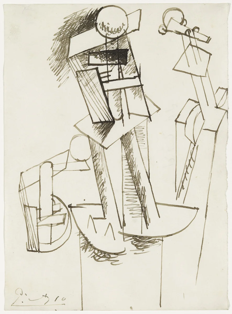 Study for a Construction by Pablo Picasso, drawing, 1912