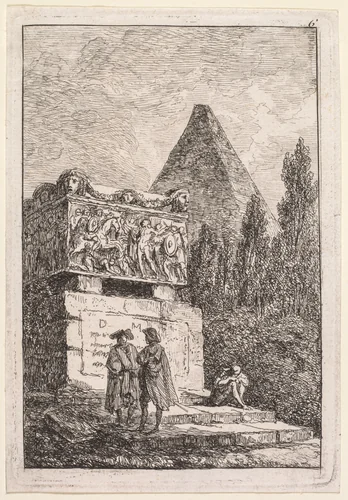 Le Sarcophage by Hubert Robert, print, 1763-1764