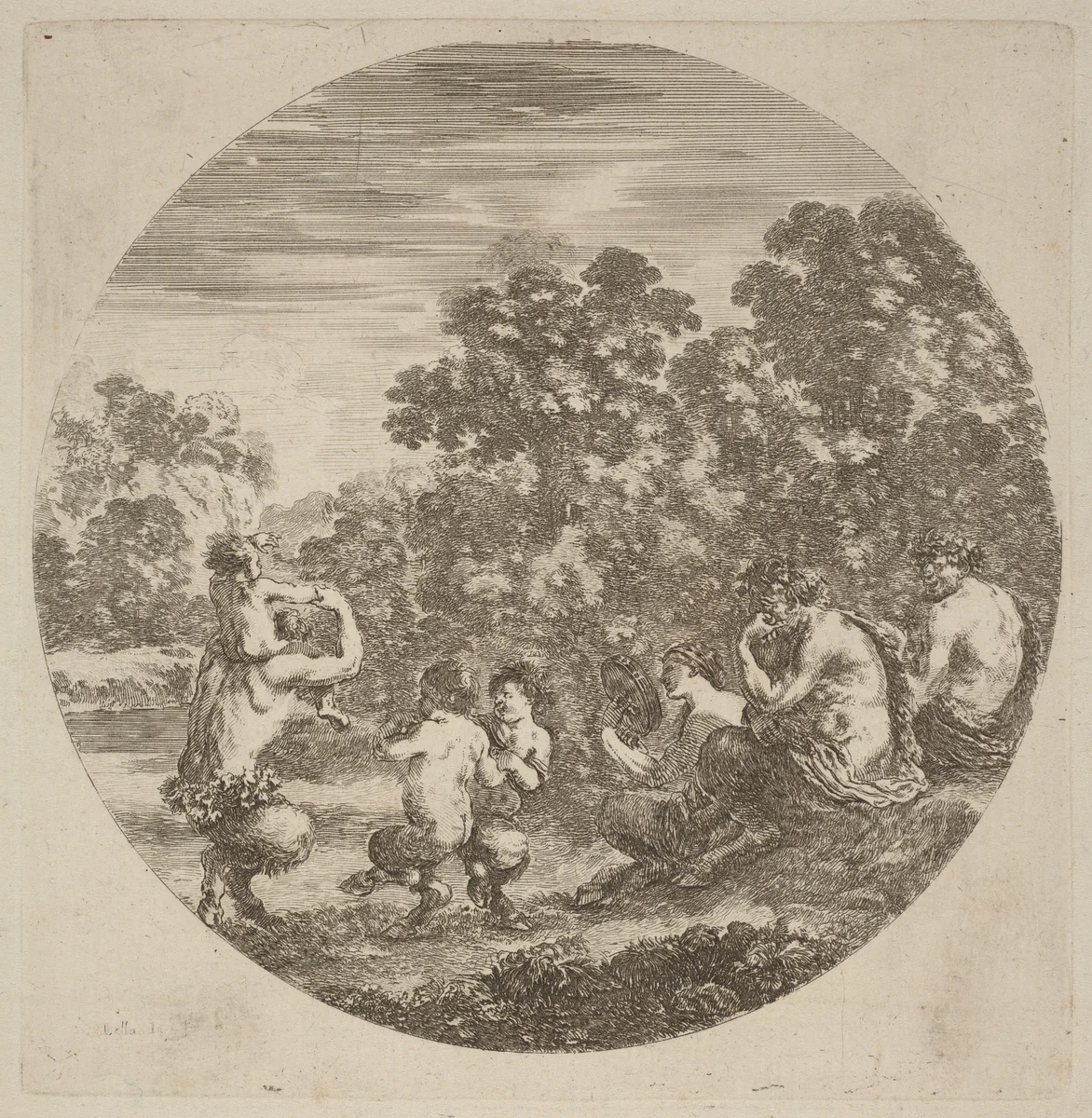 Satyrs and Faun by Stefano della Bella, print, 1610-1664