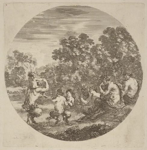 Satyrs and Faun by Stefano della Bella, print, 1610-1664