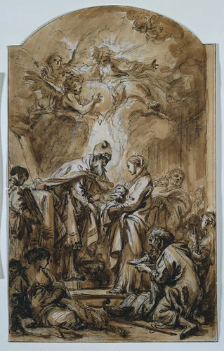 The Presentation in the Temple by François Boucher, drawing, 1765-1775