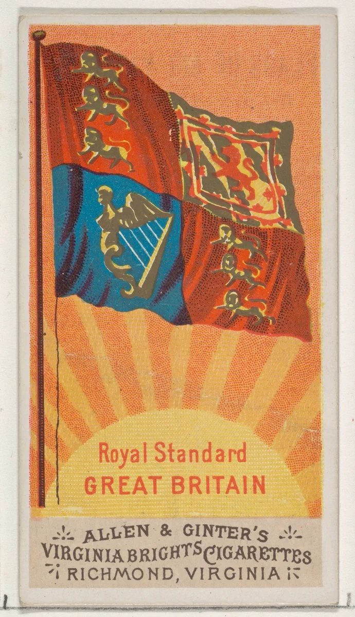 Royal Standard, Great Britain, from Flags of All Nations, Series 1 (N9) for Allen & Ginter Cigarettes Brands by Allen & Ginter, print, 1887