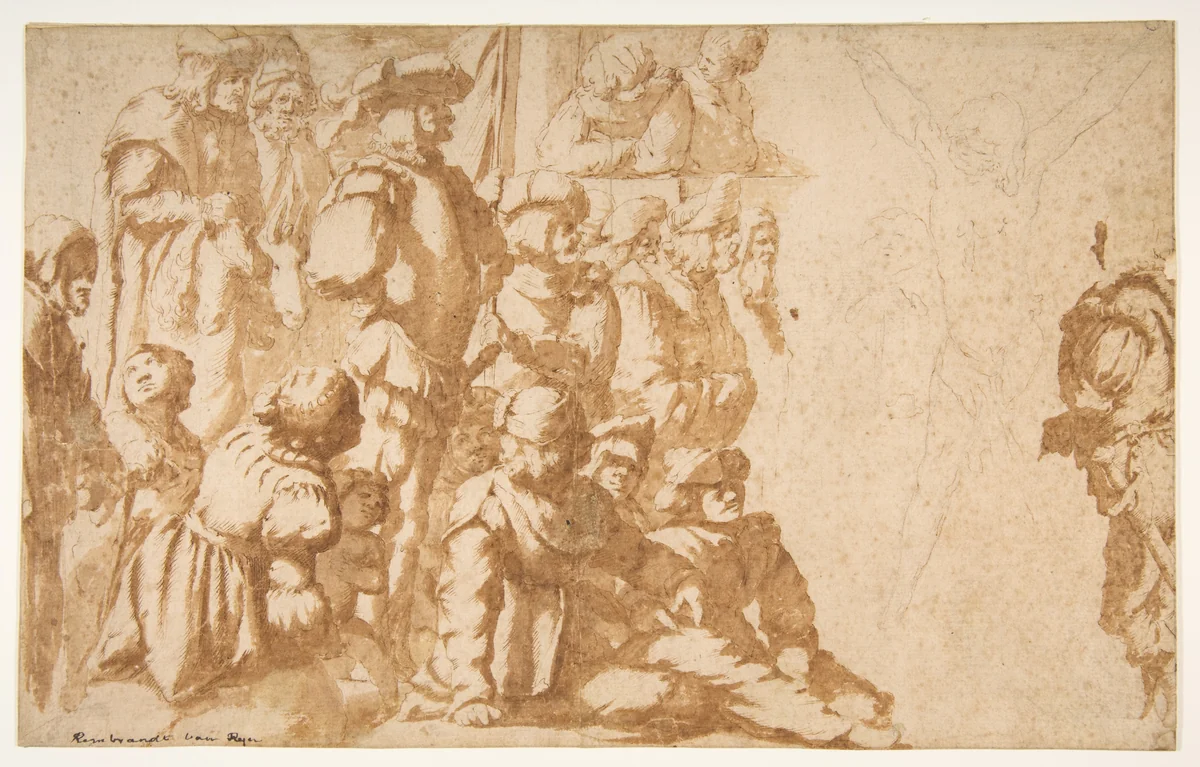 The Martydrom of St. Andrew by Giovanni Battista Spinelli, drawing, 1630-1660