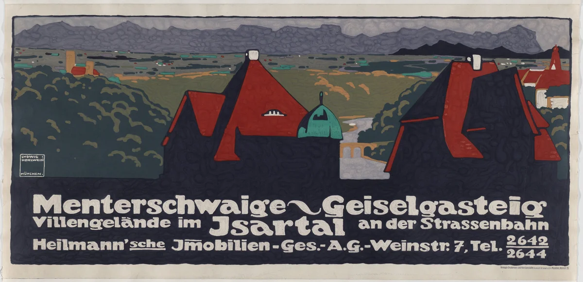 Menterschwaige-Geiselgasteig by Ludwig Hohlwein, design, 1910