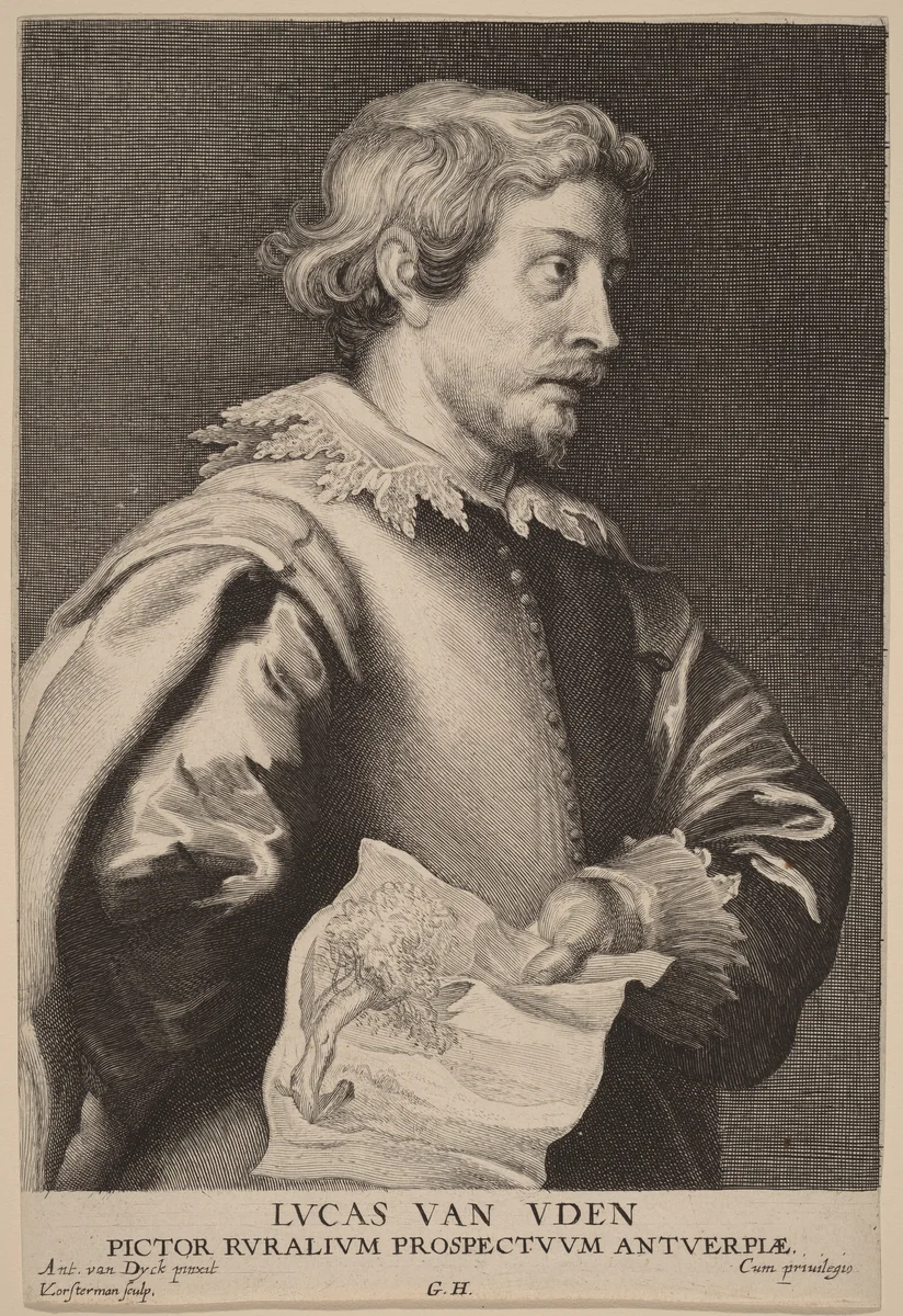Lucas van Uden by Lucas Emil Vorsterman; Sir Anthony van Dyck, print, 1626-1641