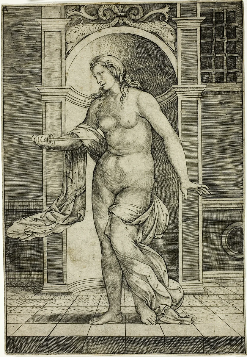 Lucretia by Jacopo Francia, print, 1506-1540