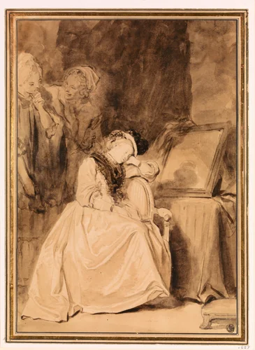 The Dreamer by Jean Honoré Fragonard, drawing, 1776-1779