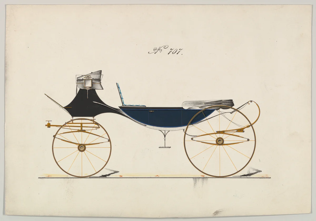 Design for Vis-à-vis/ Caleche, no. 707 by Brewster & Co., drawing, 1850-1870