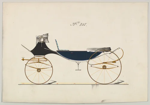 Design for Vis-à-vis/ Caleche, no. 707 by Brewster & Co., drawing, 1850-1870