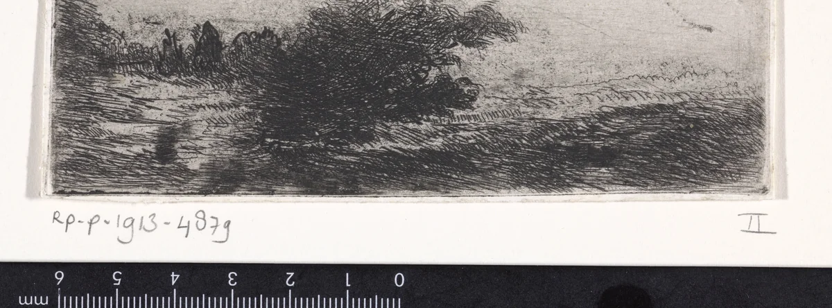 Landschap met bomen by Arnoud Schaepkens, print, 1831-1904