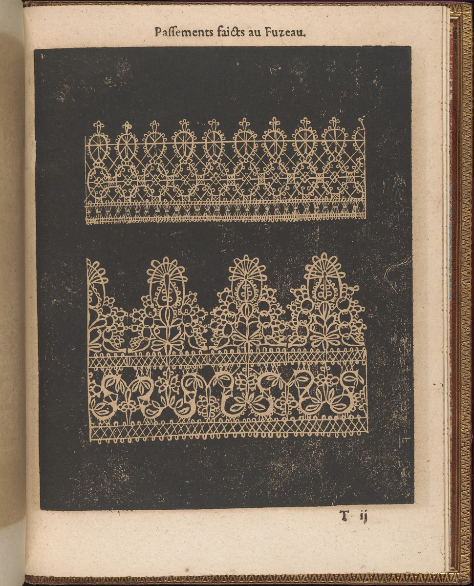 La Pratique de l'Aiguille, page 73 (recto) by Matthias Mignerak, book, 1605