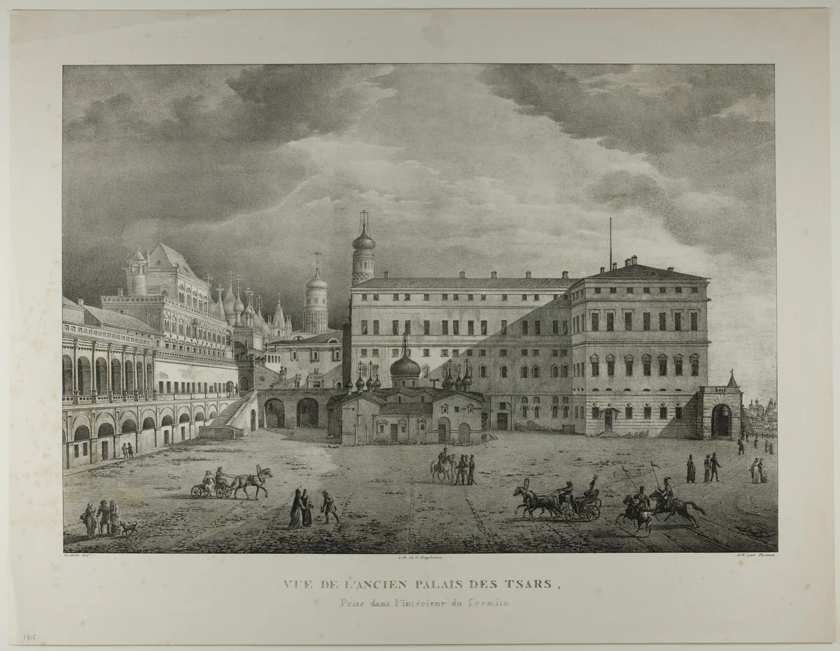 View of the Former Palace of the Czars by Jean-Baptiste Cadolle, print, 1833
