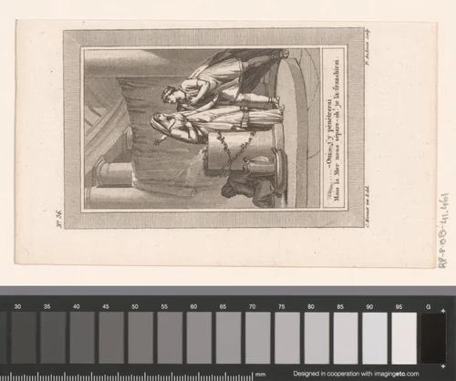 Hero en Leander by Pierre Audouin, print, 1801