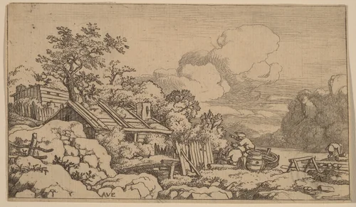 Carpenter's Hut by Allart van Everdingen, print, 1645-1656