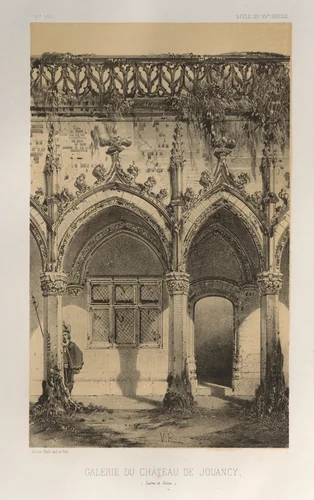 Architecture Pittoresque ou Monuments des xveme. Et xvieme. Siecles: Chateaux De France des XV et XVI Siecles: Pl. 41, Galerie Du Château De Jouancy (Saone et Loire) by Victor Petit, print, 1860