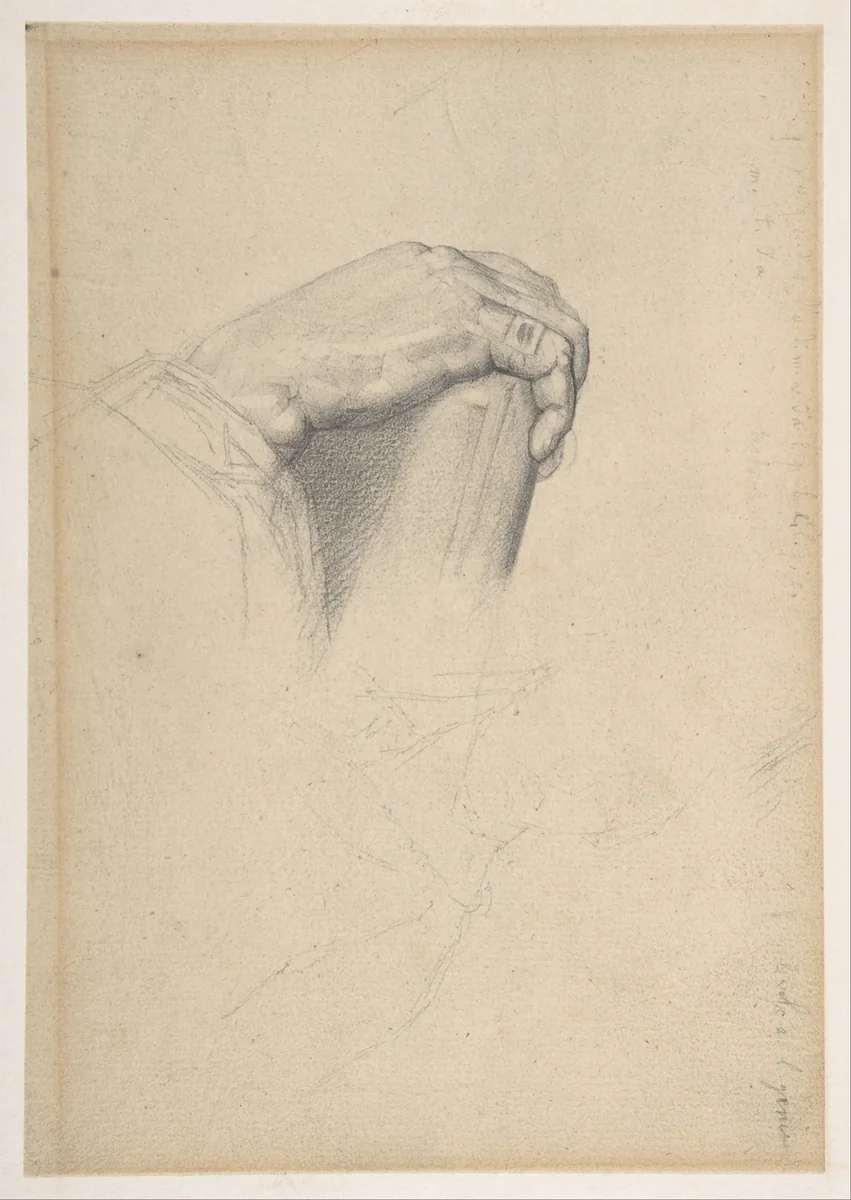 The Hand of Poussin, after Ingres by Georges Seurat, drawing, 1875-1877