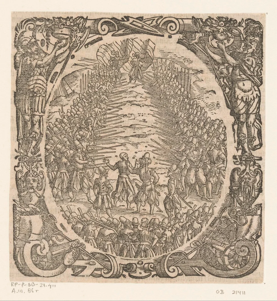 Spitsroeden lopen by Jost Amman, print, 1573