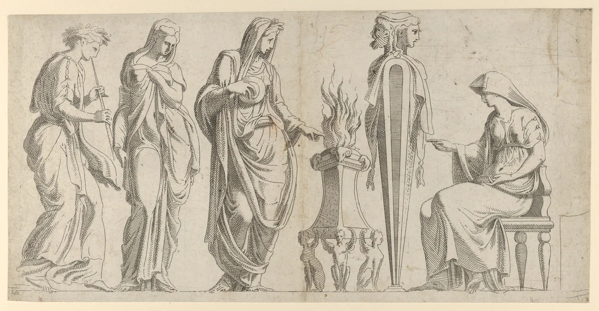 A Sacrifice by Léon Davent, print, 1540-1556