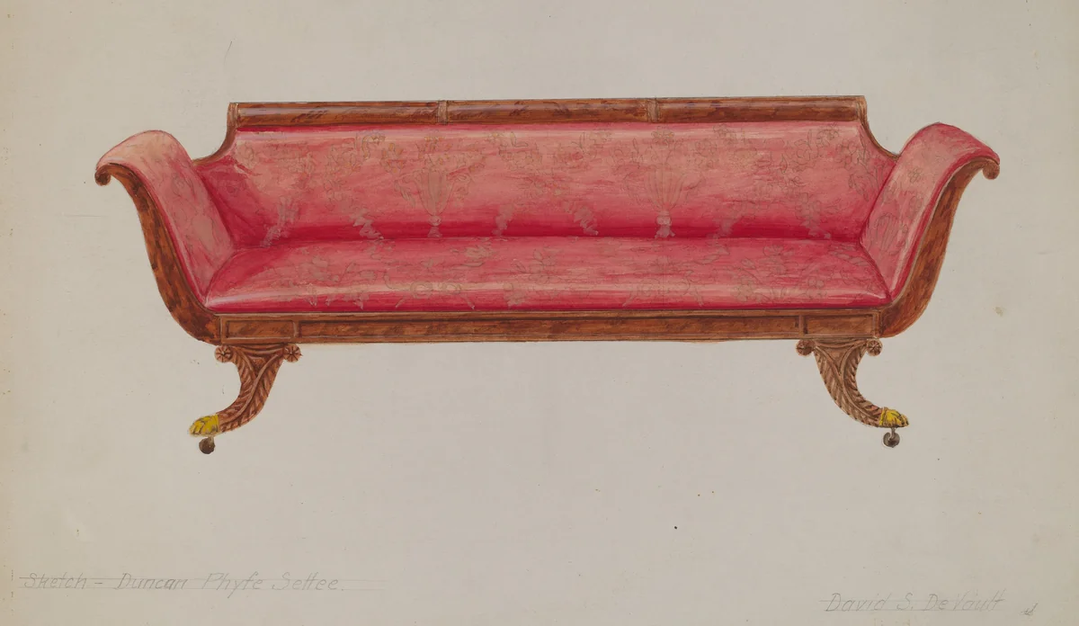 Settee by David S. De Vault, index of american design, 1935-1942