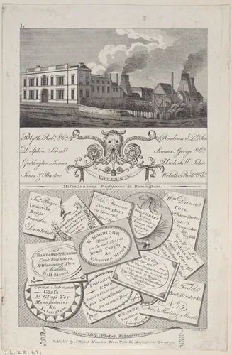 Trade Card for Brass Founders, Birmingham by anonymous, print, 1800