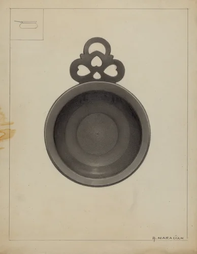 Pewter Porringer by Arsen Maralian, index of american design, 1936