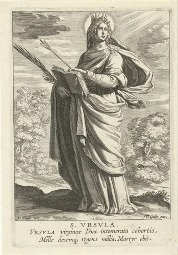 Heilige Ursula by Theodoor Galle, print, 1581-1633