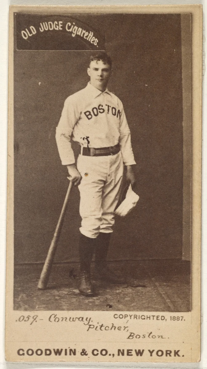 Conway, Pitcher, Boston, from the Old Judge series (N172) for Old Judge Cigarettes by Goodwin & Company, photograph, 1887