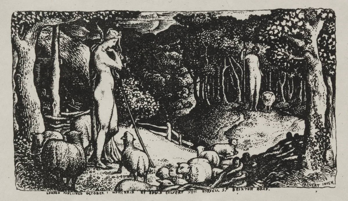 Ideal Pastoral Life by Edward Calvert, print, 1829