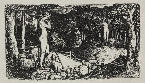 Ideal Pastoral Life by Edward Calvert, print, 1829
