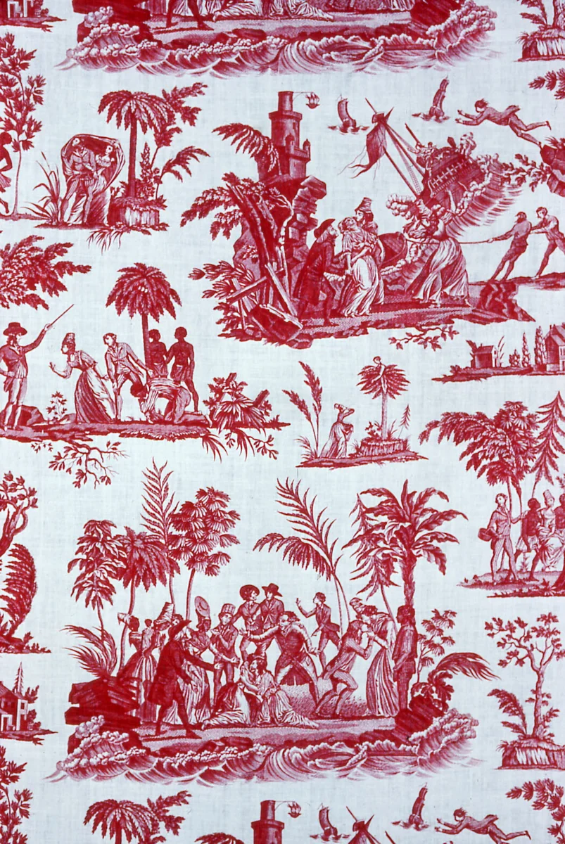 “Paul and Virginie” Furnishing Fabric by Bernardin de Saint-Pierre, textile, 1787-1800