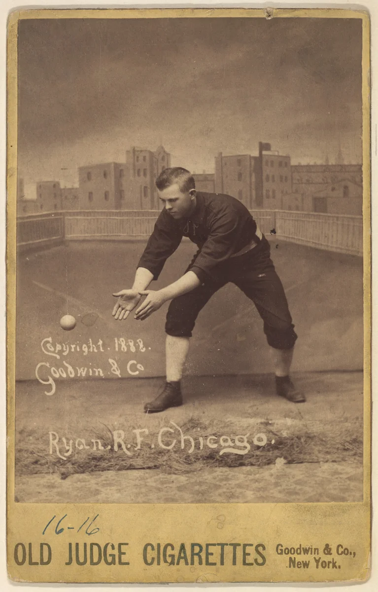 Ryan, Right Field, Chicago, from the series Old Judge Cigarettes by Goodwin & Company, photograph, 1888