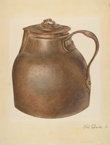 Copper Water Vessel by Ethel Clarke, index of american design, 1939