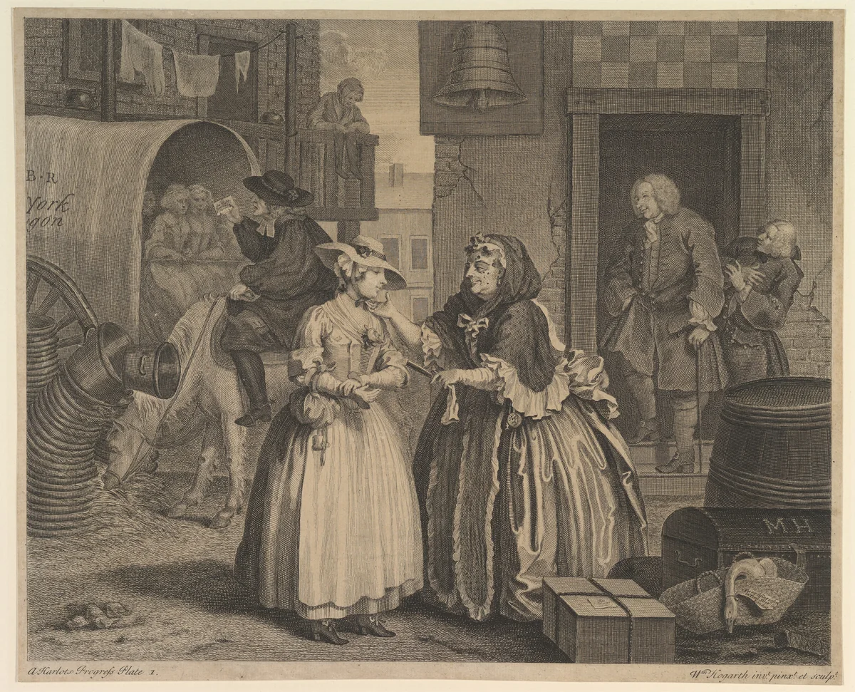 A Harlot's Progress, Plate 1 by William Hogarth, print, 1732