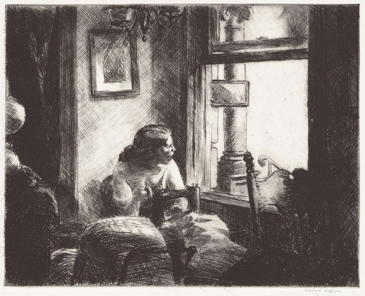 East Side Interior by Edward Hopper, print, 1922